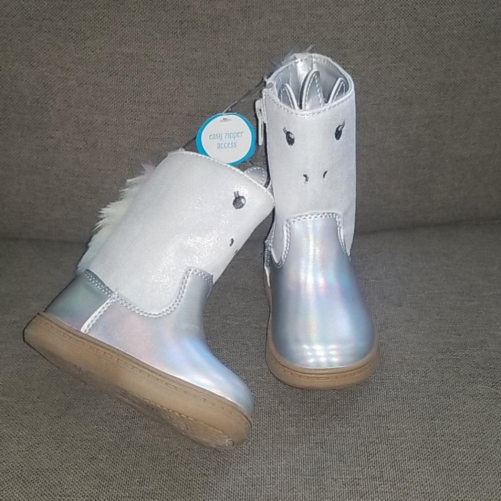Carter's Unicorn Zipper Boots Toddler - Size 4 NWT
